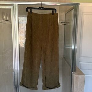 Love Culture-Olive Green Corduroy Pants- Size Medium
